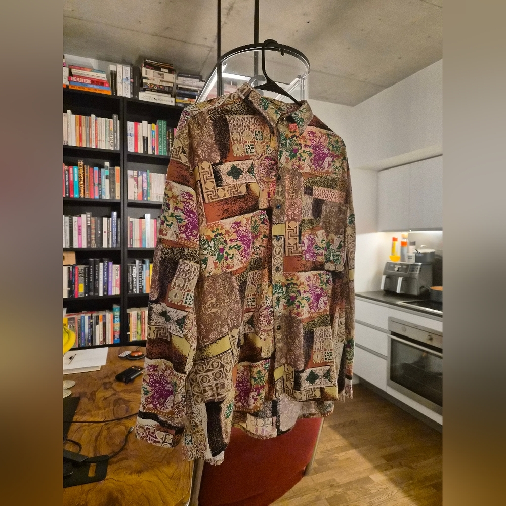 Vintage Patchwork Button-Up Shirt